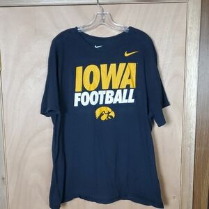 Nike Black Iowa Football Tee with Yellow and White Accents